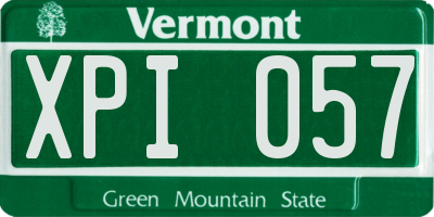 VT license plate XPI057