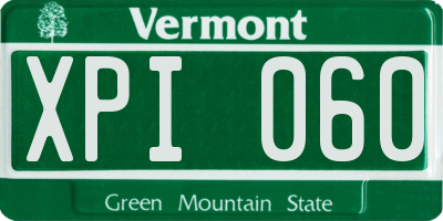VT license plate XPI060