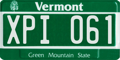 VT license plate XPI061