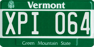 VT license plate XPI064