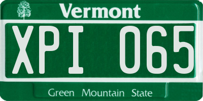 VT license plate XPI065