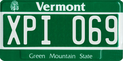 VT license plate XPI069