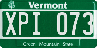 VT license plate XPI073
