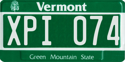 VT license plate XPI074