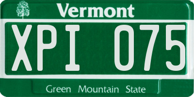 VT license plate XPI075