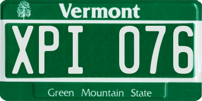 VT license plate XPI076