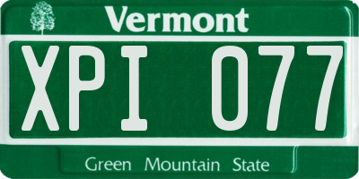 VT license plate XPI077