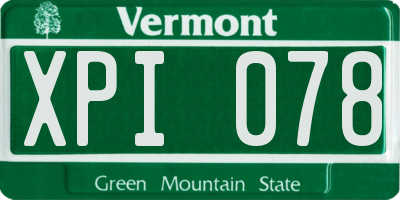 VT license plate XPI078