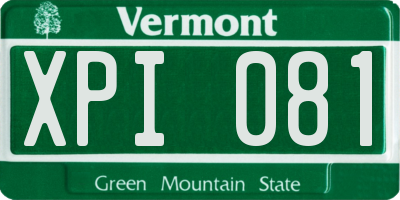 VT license plate XPI081