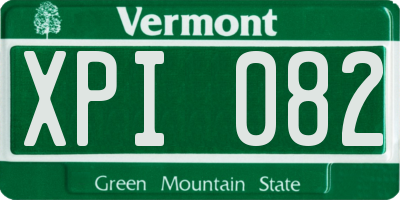 VT license plate XPI082