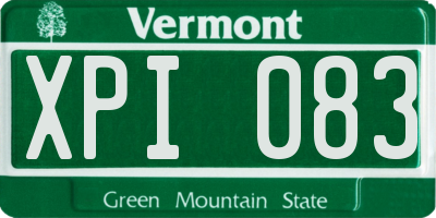 VT license plate XPI083