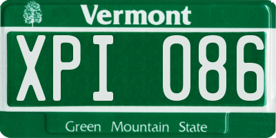 VT license plate XPI086