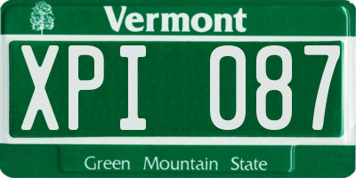 VT license plate XPI087