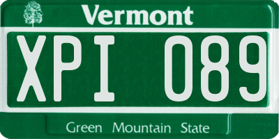 VT license plate XPI089