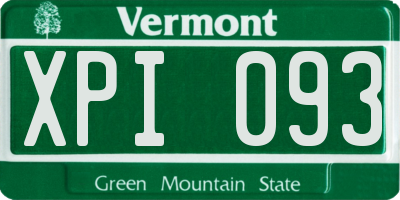 VT license plate XPI093