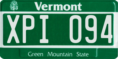 VT license plate XPI094