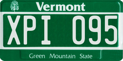 VT license plate XPI095