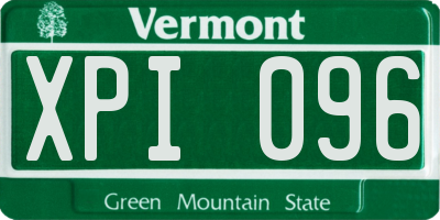 VT license plate XPI096
