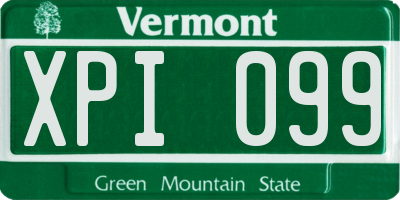 VT license plate XPI099