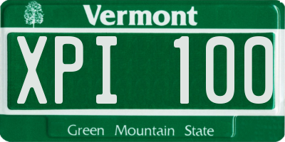 VT license plate XPI100