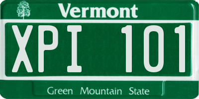 VT license plate XPI101