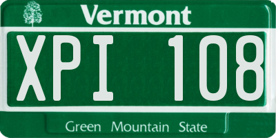 VT license plate XPI108