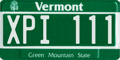 VT license plate XPI111