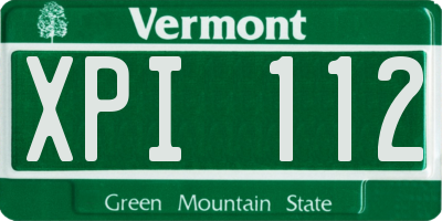 VT license plate XPI112