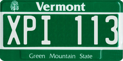 VT license plate XPI113