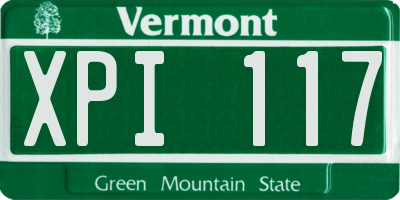 VT license plate XPI117