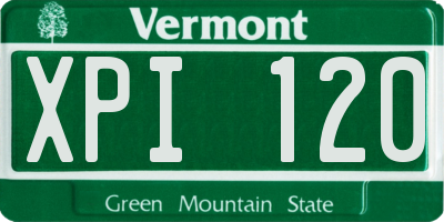VT license plate XPI120