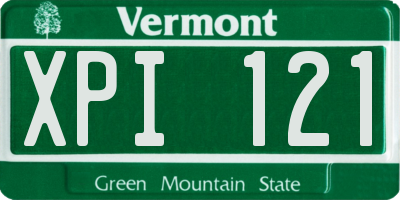VT license plate XPI121