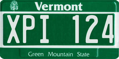 VT license plate XPI124