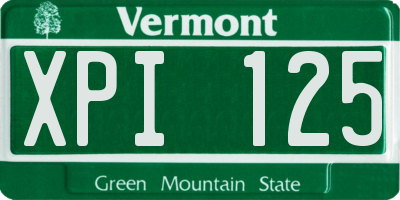 VT license plate XPI125