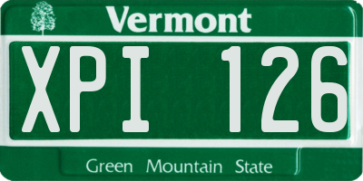 VT license plate XPI126