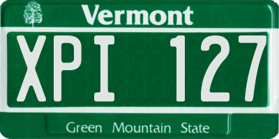 VT license plate XPI127