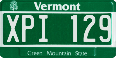VT license plate XPI129