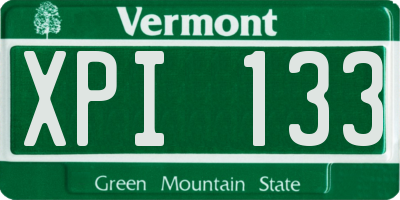VT license plate XPI133