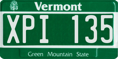 VT license plate XPI135