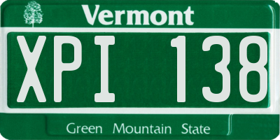 VT license plate XPI138