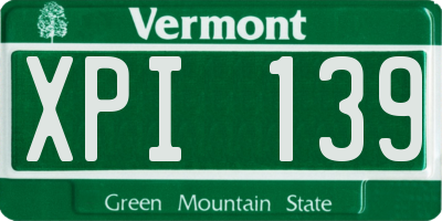 VT license plate XPI139