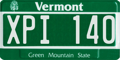 VT license plate XPI140