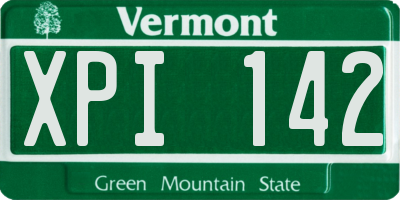 VT license plate XPI142