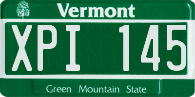 VT license plate XPI145