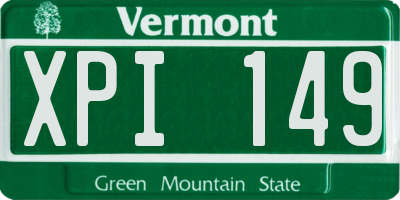 VT license plate XPI149