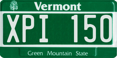 VT license plate XPI150