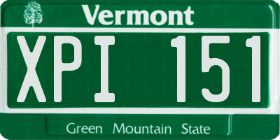 VT license plate XPI151