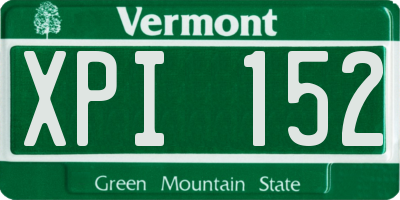 VT license plate XPI152