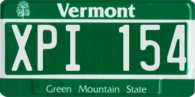VT license plate XPI154
