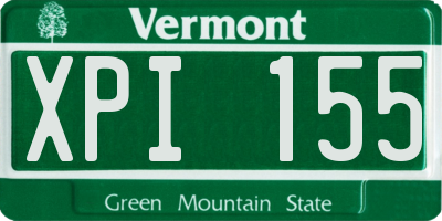 VT license plate XPI155